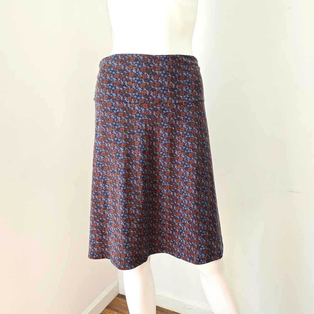 Toad & Co Chaka Skirt Size XL Floral Pull-On Knee Length Stretch Waist Pocket